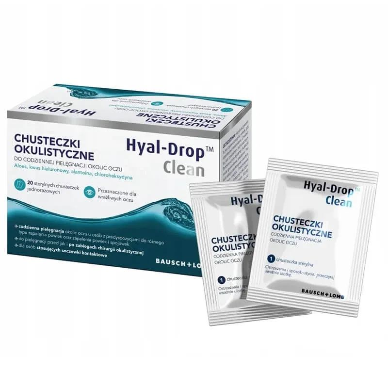 Hyal-Drop Clean, șervețele oftalmice, 20 pliculețe BAUSCH & LOMB — preț și oferte