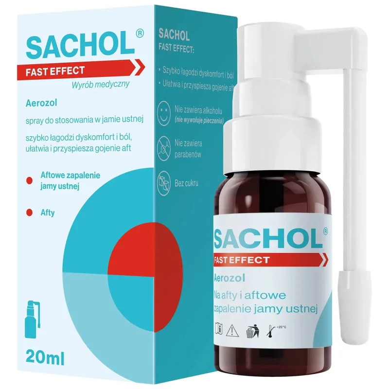 Sachol Fast Effect, pentru stomatită aftoasă și aftoasă, spray, 20 ml BAUSCH & LOMB — preț și oferte