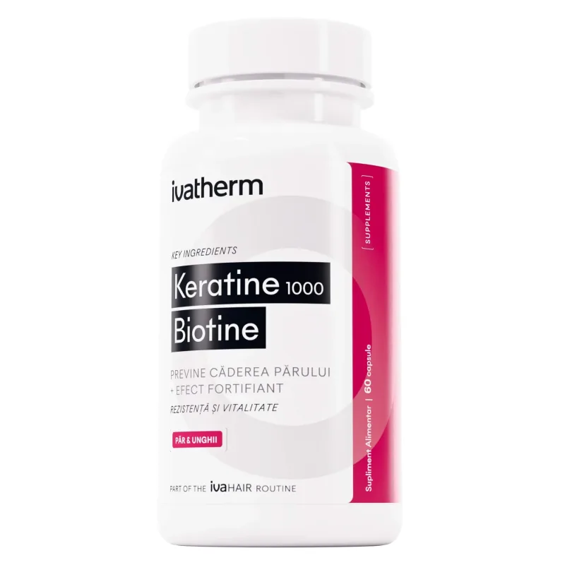 Keratine 1000 Biotine, 60 capsule, Ivatherm — preț și oferte