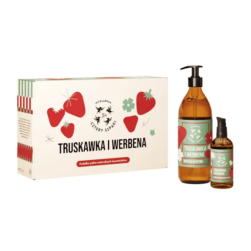 Set Four Spikes Căpșuni și Verbena, săpun lichid, 500 ml + ulei de masaj, 100 ml — preț și oferte