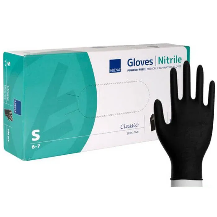 Abena, mănuși din nitril, nesterile, fără pudră, negre, mărimea S, 100 bucăți — preț și oferte