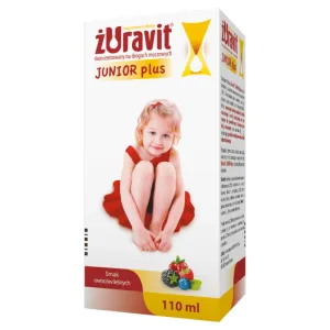 Żuravit Junior Plus, sirop, pentru copii peste 3 ani, aromă de fructe de pădure, 110 ml