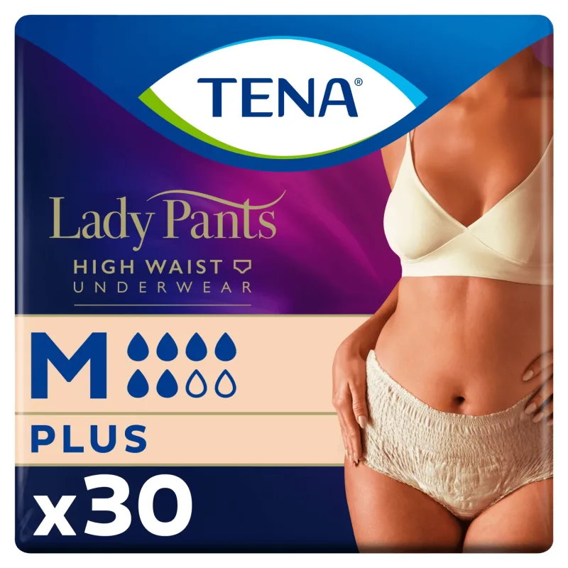 Tena Lady Pants Creme, chiloți absorbanți, mărimea M, 75-105 cm, Plus, 30 bucăți — preț și oferte