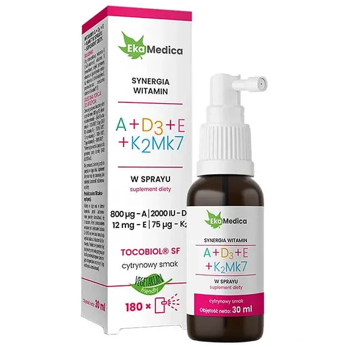 EkaMedica Synergia vitamina A + D3 + E + K2MK7, spray, 30 ml — preț și oferte