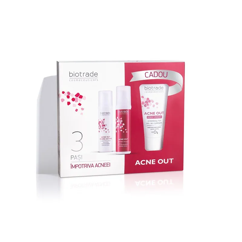 Pachet Acne Out Biotrade (Lotiune 20 ml, Crema 20 ml, Oxy Wash 50 ml) — preț și oferte
