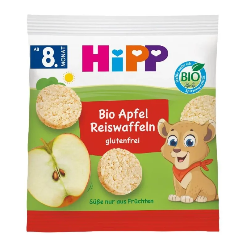 Rondele Bio de orez cu mar, 30 g, Hipp — preț și oferte