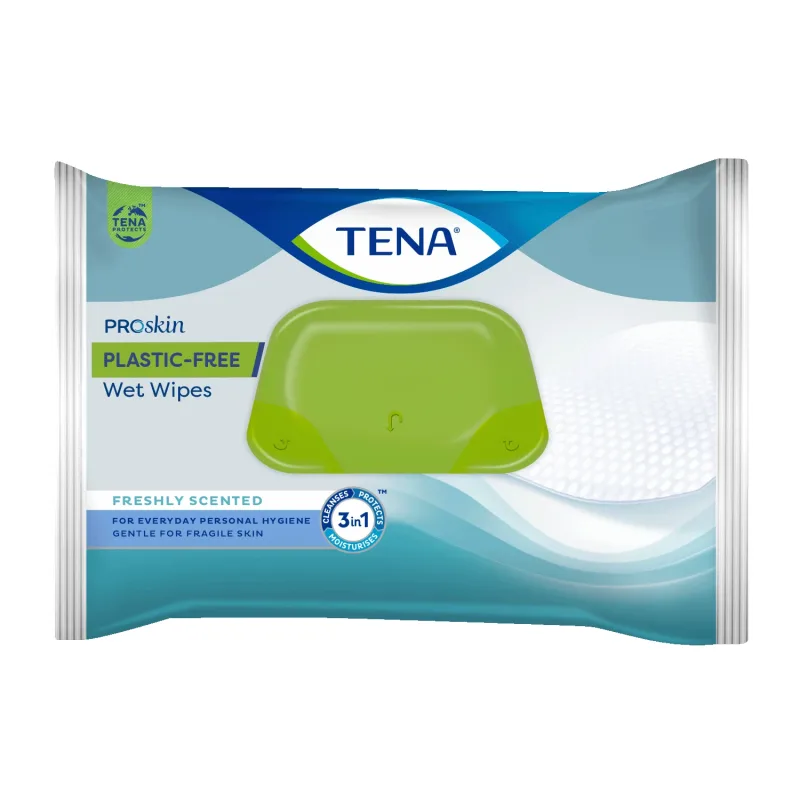Tena ProSkin Șervețele umede fără plastic, 48 bucăți — preț și oferte