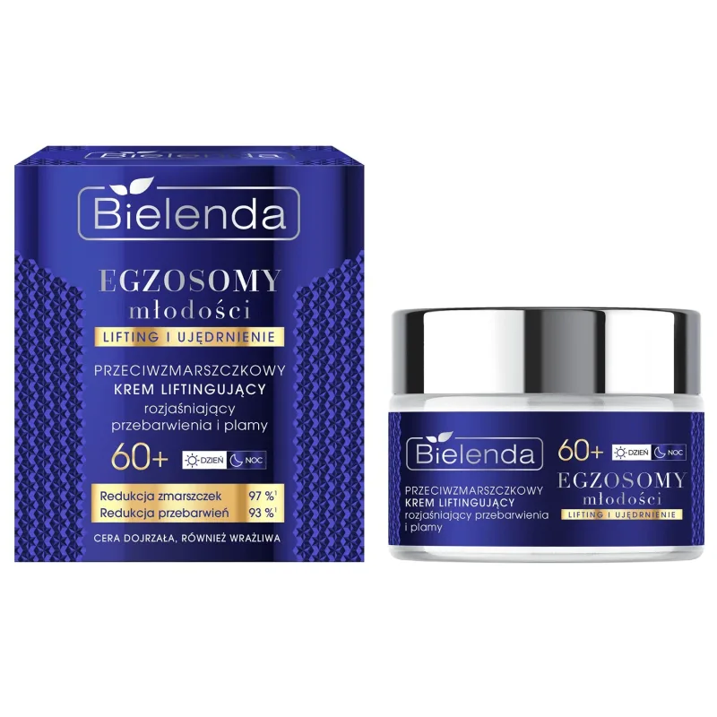 Bielenda Exosomes of Youth 60+, cremă de lifting antirid, iluminare hiperpigmentare și pete, 50 ml — preț și oferte