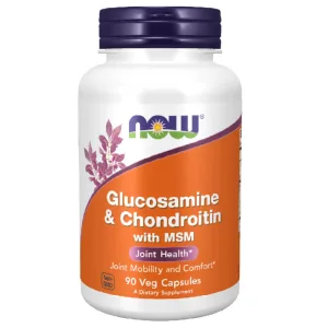 Now Foods Glucozamină cu condroitină și MSM, 90 capsule
