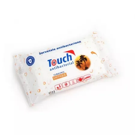 Servetele umede antibacteriene Exotique, 15 bucati, Touch — preț și oferte