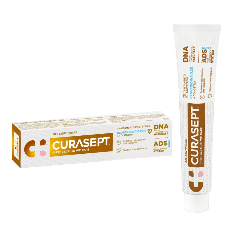 Curasept ADS DNA 720 Protective, pastă de dinți cu clorhexidină 0,2% și colostru, 75 ml — preț și oferte