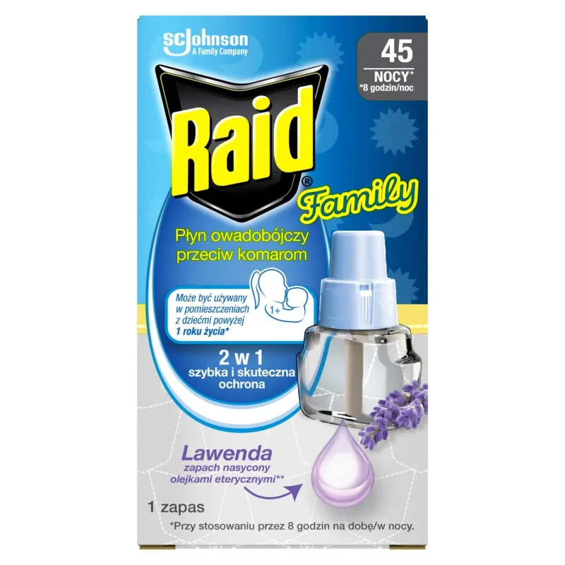 Raid Family, lichid insecticid pentru țânțari, lavanda, rezervă, 27 ml — preț și oferte