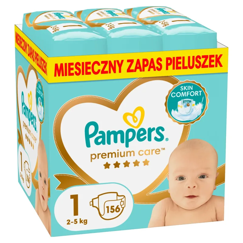 Pampers Premium Care, scutece mărimea 1, 2-5 kg, 156 buc — preț și oferte