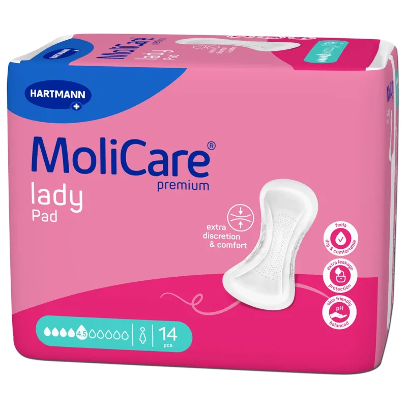 MoliCare Premium Lady Pad, tampoane absorbante anatomice, 4,5 picături, 14 bucăți HARTMANN — preț și oferte