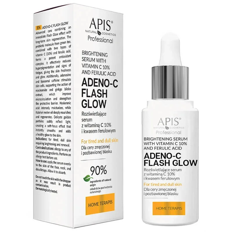 Apis Adeno-C Flash Glow, ser facial iluminator cu vitamina C și acid ferulic, 30 ml — preț și oferte