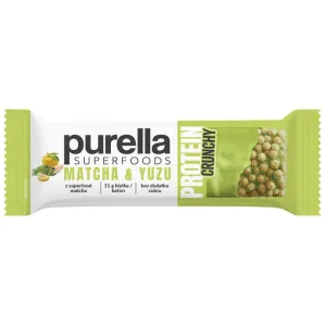 Purella Superfoods Protein Crunchy, baton de proteine, matcha & yuzu, 45 g