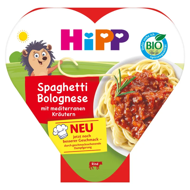 Farfurie HiPP Bio, spaghete bolognese, după 1 an, 250 g — preț și oferte
