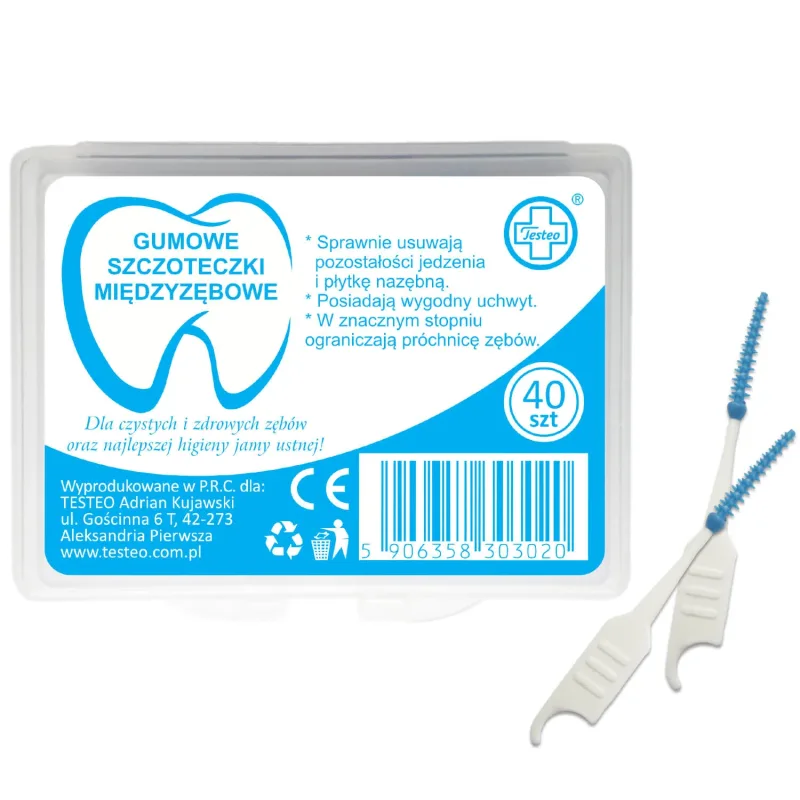 Testeo, perii interdentare, cauciuc, 0.8-1.0 mm, 40 bucăți — preț și oferte