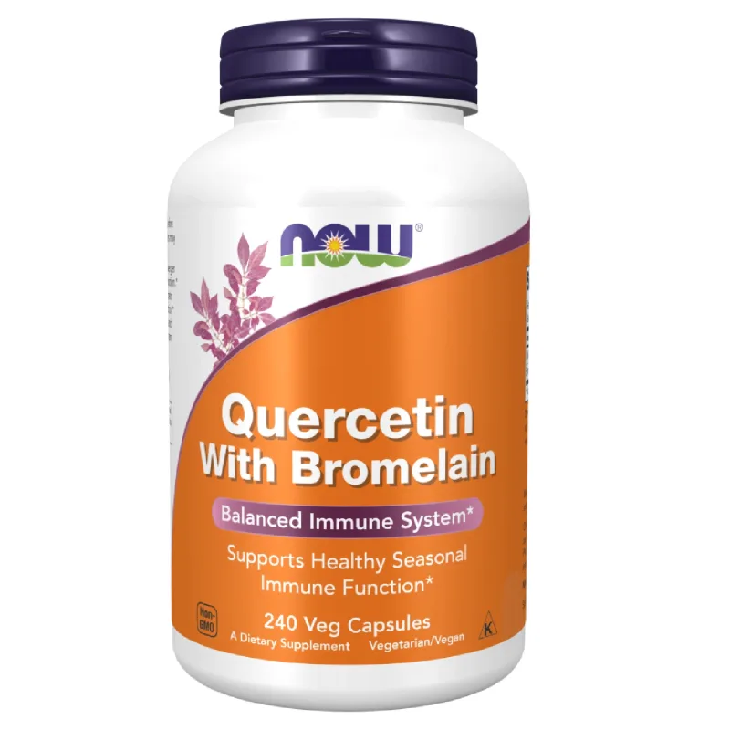 Now Foods Quercetin cu Bromelain, quercetin și bromelain, 240 capsule vegane — preț și oferte