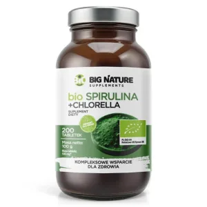 Big Nature Bio Spirulina + Chlorella, 200 comprimate