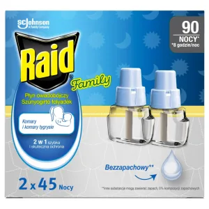 Raid Family, insecticid repelent de țânțari, rezervă, 2 x 27 ml