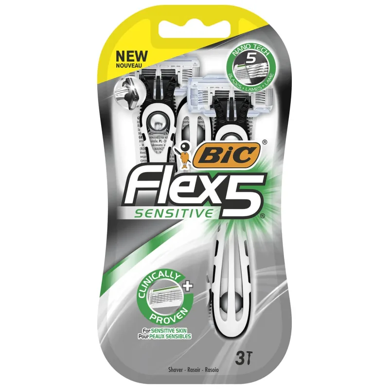 BIC Flex 5, aparat de ras pentru bărbați, de unică folosință, 5 lame, 3 bucăți — preț și oferte