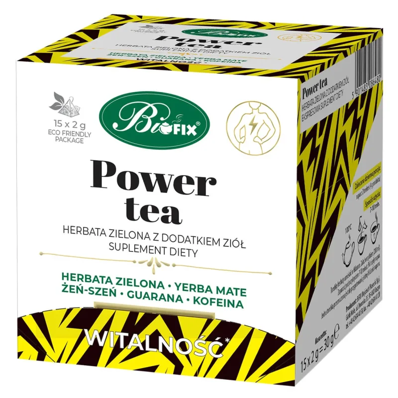 Bi Fix Power Tea ceai verde cu ierburi, 2 g x 15 pliculețe — preț și oferte
