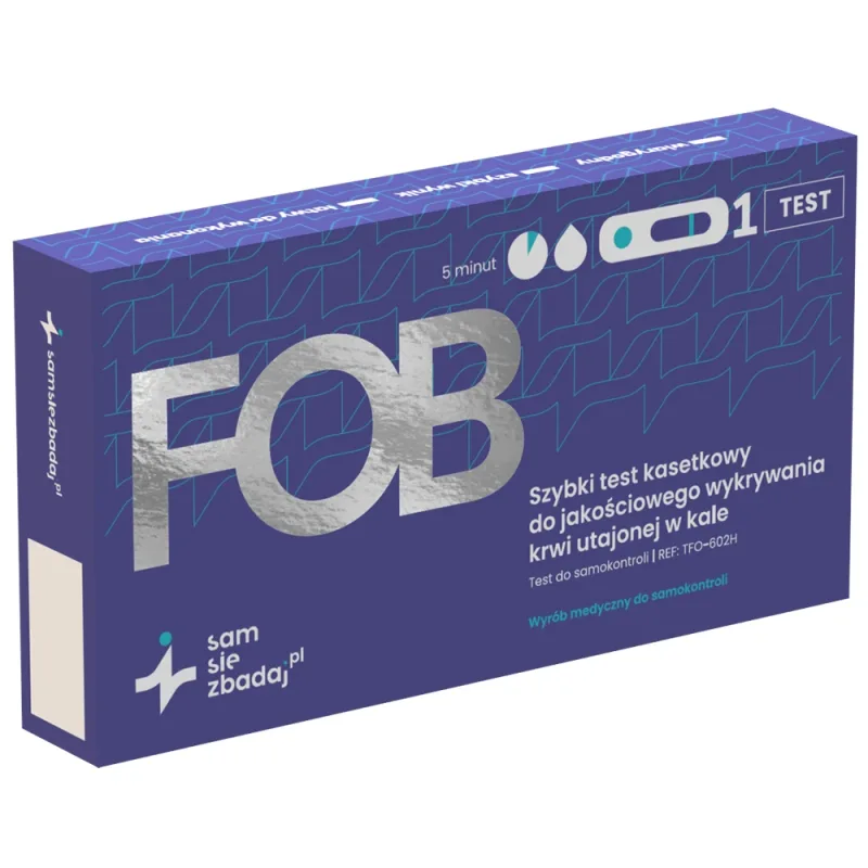 Examinează-te singur FOB, test rapid pentru detectarea calitativă a sângelui ocult fecal, casetă, 1 buc — preț și oferte