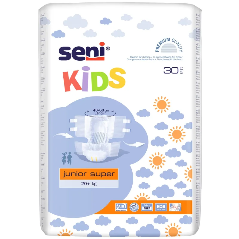 Seni Kids, scutece, Junior Super, de la 20 kg, 30 buc — preț și oferte