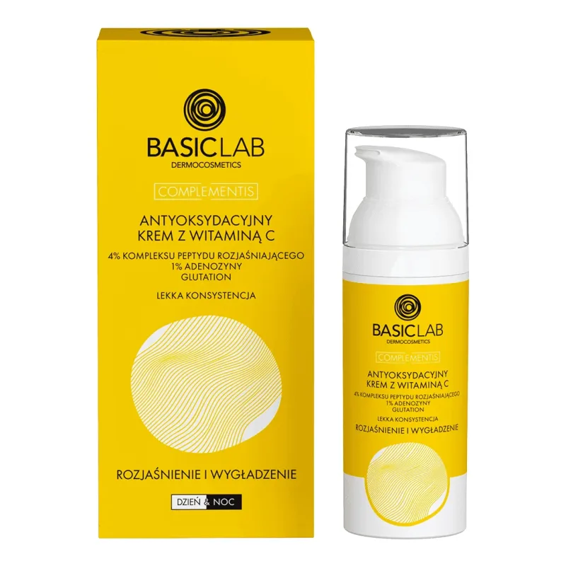 BasicLab Complementis, cremă antioxidantă cu vitamina C, iluminare și netezire, textură ușoară, 50 ml — preț și oferte