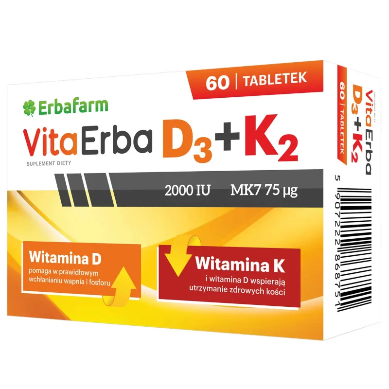 Erbafarm Naturale VitaErba D3+K2, 60 comprimate — preț și oferte
