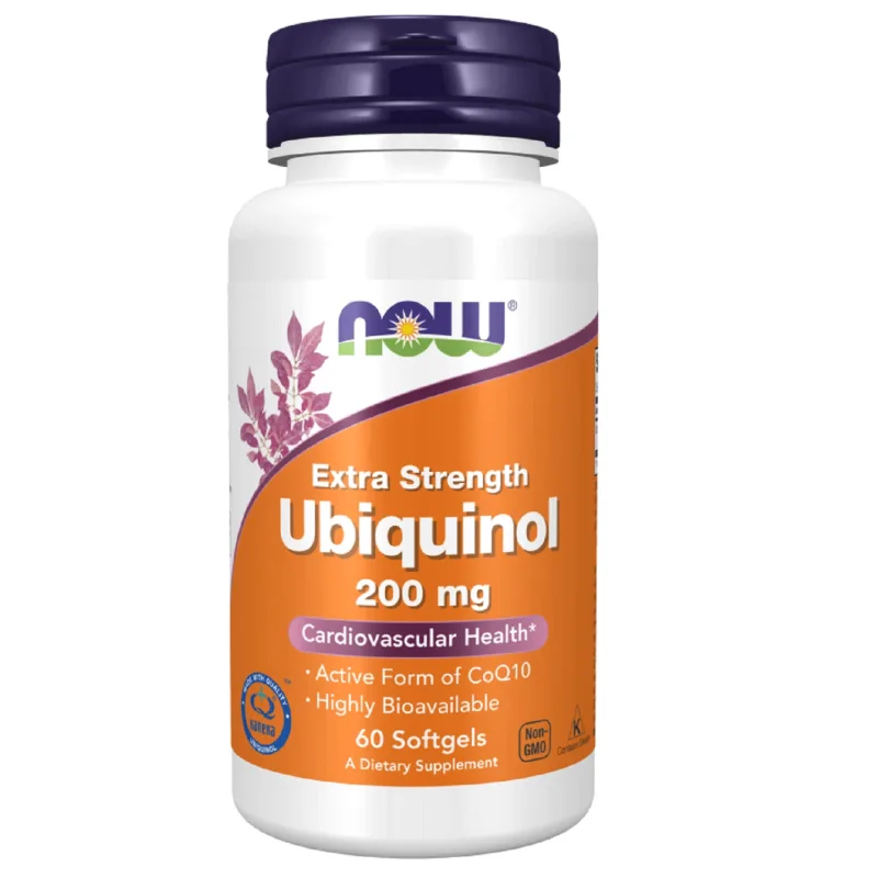 Now Foods Ubiquinol 200 mg, coenzima Q10, 60 capsule — preț și oferte