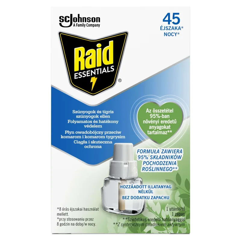 Raid Essentials, insecticid anti-țânțari lichid, rezervă, 27 ml — preț și oferte