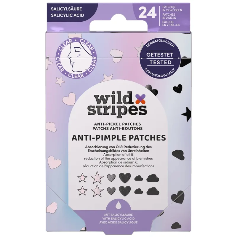 Plasturi anti-imperfecțiuni Wild Stripes Holo Clear, plasturi pentru eczeme cu acid salicilic, 24 bucăți — preț și oferte
