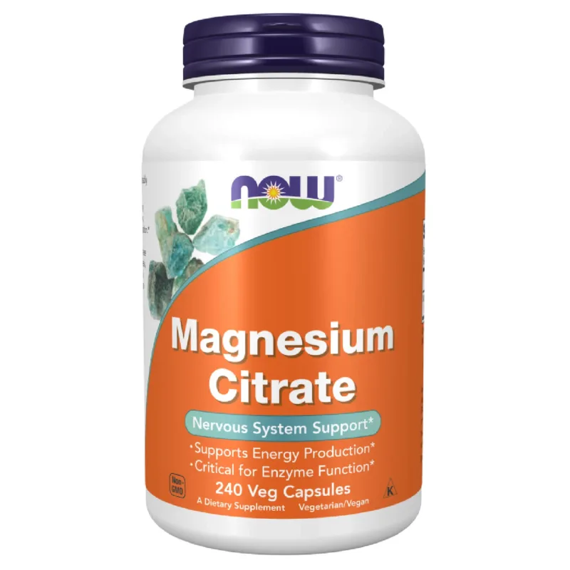 Now Foods Citrat de magneziu, citrat de magneziu, 240 capsule vegane — preț și oferte