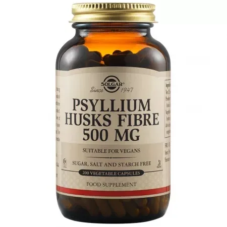 Fibre din tarate de Psyllium 500 mg, 200 capsule, Solgar — preț și oferte