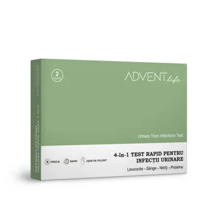 Test rapid infectii urinare 4 in 1, 1 cutie x 2 teste, Advent Life — preț și oferte