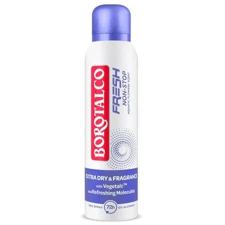 Deodorant Spray Fresh Non-Stop Aquatic Flowers Scent, 150 ml, Borotalco — preț și oferte