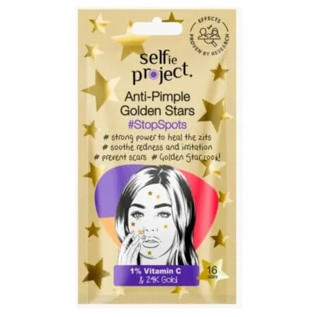 Plasturi in forma de stele aurii anti cosuri, 16 bucati, Selfie Project — preț și oferte