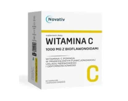 Novativ Vitamina C 1000 mg cu bioflavonoide, 60 capsule — preț și oferte