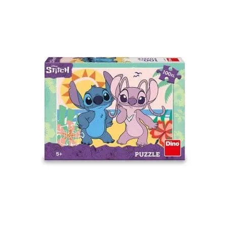 Puzzle XL Stitch si Angel la plaja, 5 ani+, 100 piese, Dino Dino Toys — preț și oferte