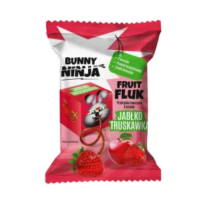 Bunny Ninja Fruit Fluk, gustare cu fructe, aromă de mere și căpșuni, 15 g