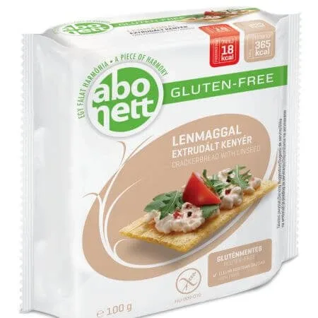 Tartine crocante fara gluten cu seminte de in, 100 g, Abonett — preț și oferte