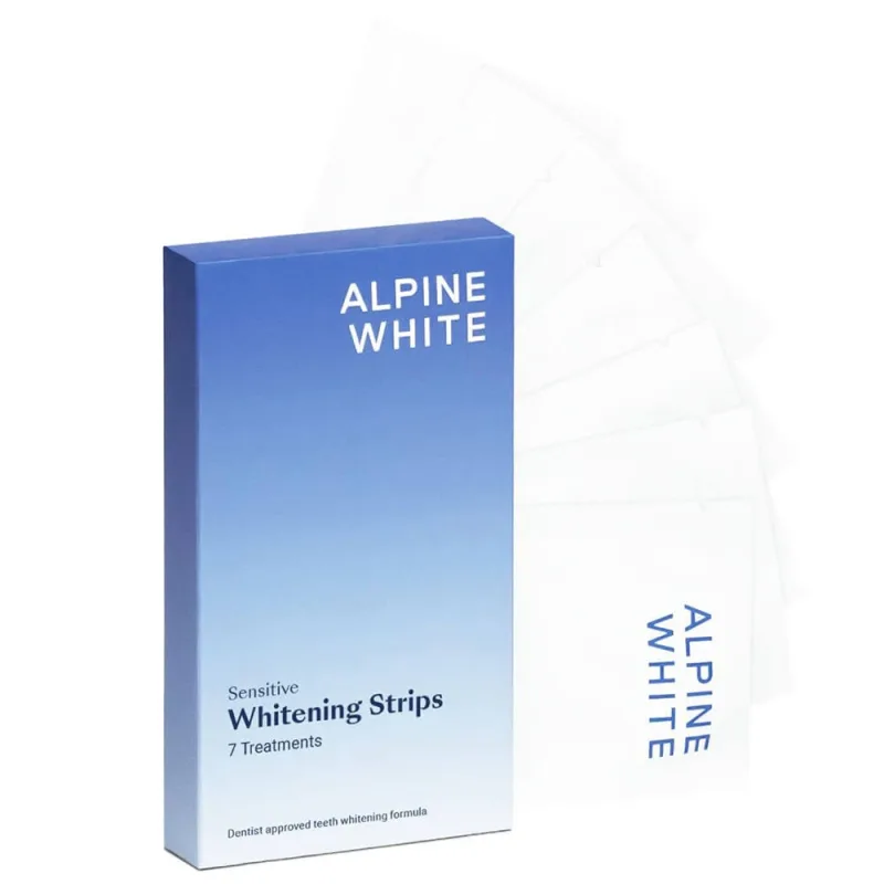 Alpine White Whitening Sensitive, benzi de albire pentru dinți sensibili, 14 bucăți — preț și oferte