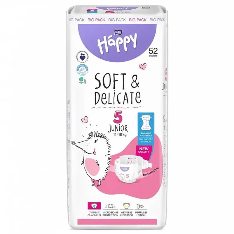 Bella Baby Happy, scutece, mărimea 5 Junior, 11-18 kg, 52 buc — preț și oferte