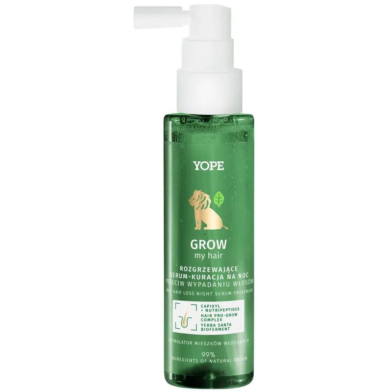 Yope Grow My Hair, ser încălzitor de noapte - tratament împotriva căderii părului, 110 ml — preț și oferte
