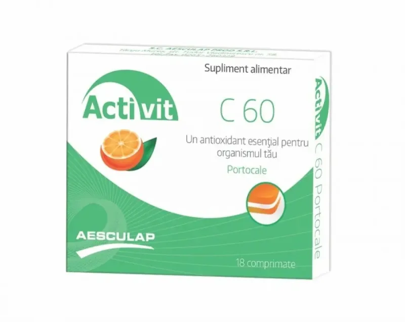 Activit C Portocale Vitamina C 60 mg, 18 comprimate AESCULAP — preț și oferte