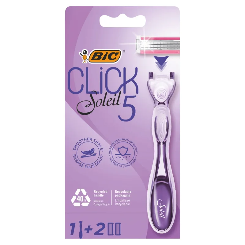 BIC Click 5 Soleil, aparat de ras pentru femei, 5 lame, mâner + 2 rezerve — preț și oferte