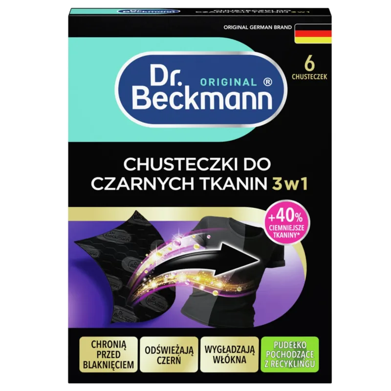 Dr Beckmann, 3 în 1 șervețele negre de restaurare, 6 buc — preț și oferte