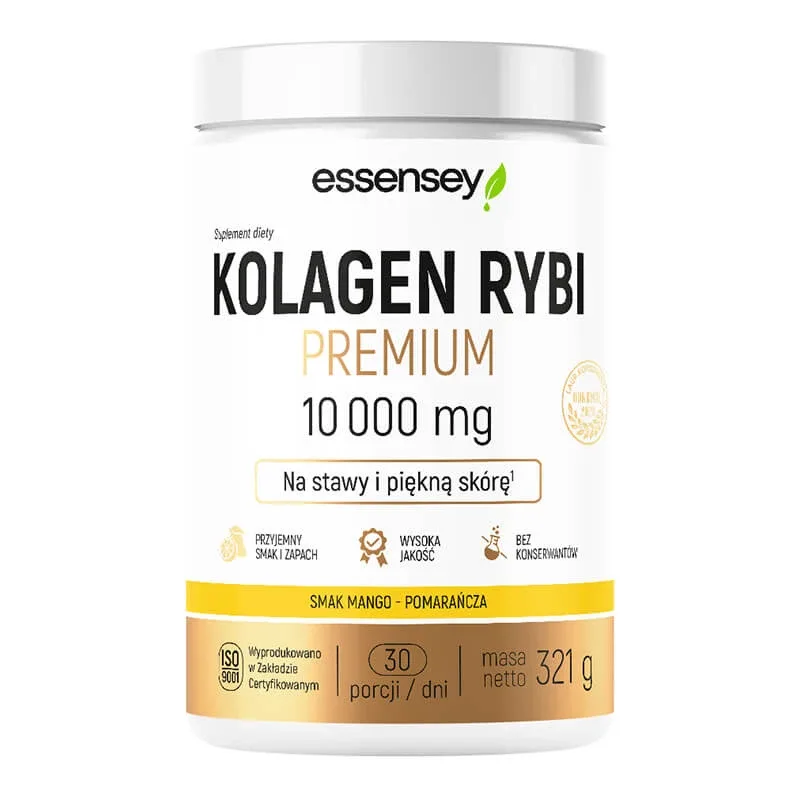 Essensey Premium Fish Collagen 10000 mg, mango-portocaliu, 321 g — preț și oferte